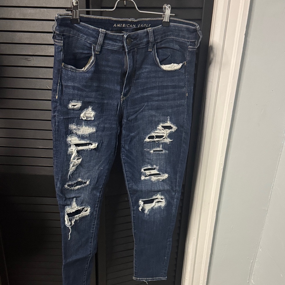 American Eagle Dark Blue Denim Shorts
